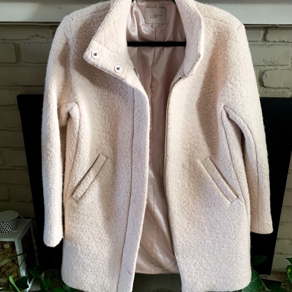 LOFT Funnel-Neck Coat in Pale Pink size Large - Picture 5 of 7
